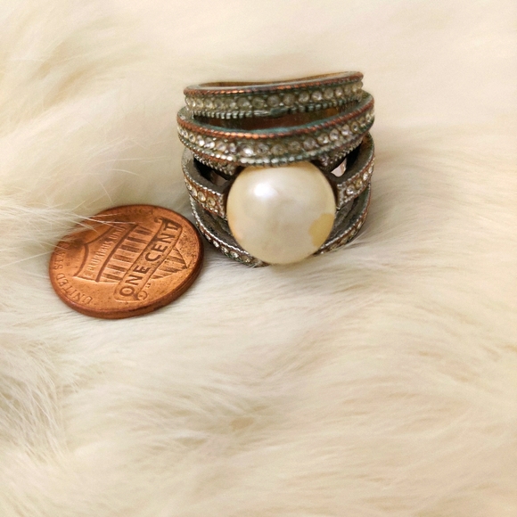 Vintage large pearl ring - Picture 4 of 7